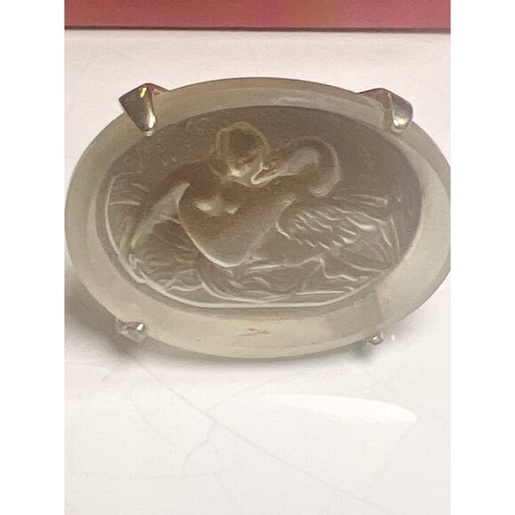 Vintage Gold-Tone Cufflinks With Carved Angelic Cameo Design Brand Swank - Picture 5 of 8